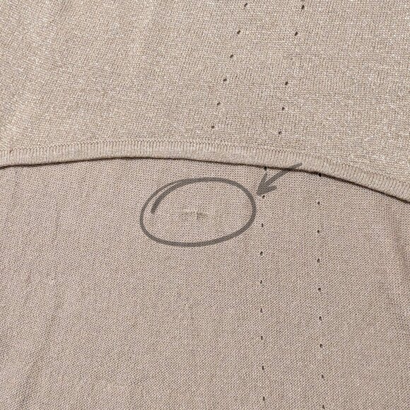 Vertigo, Surplice Neck Cold Shoulder Hi Lo Hem Dress, Gold Metallic, Sz M - Picture 12 of 14